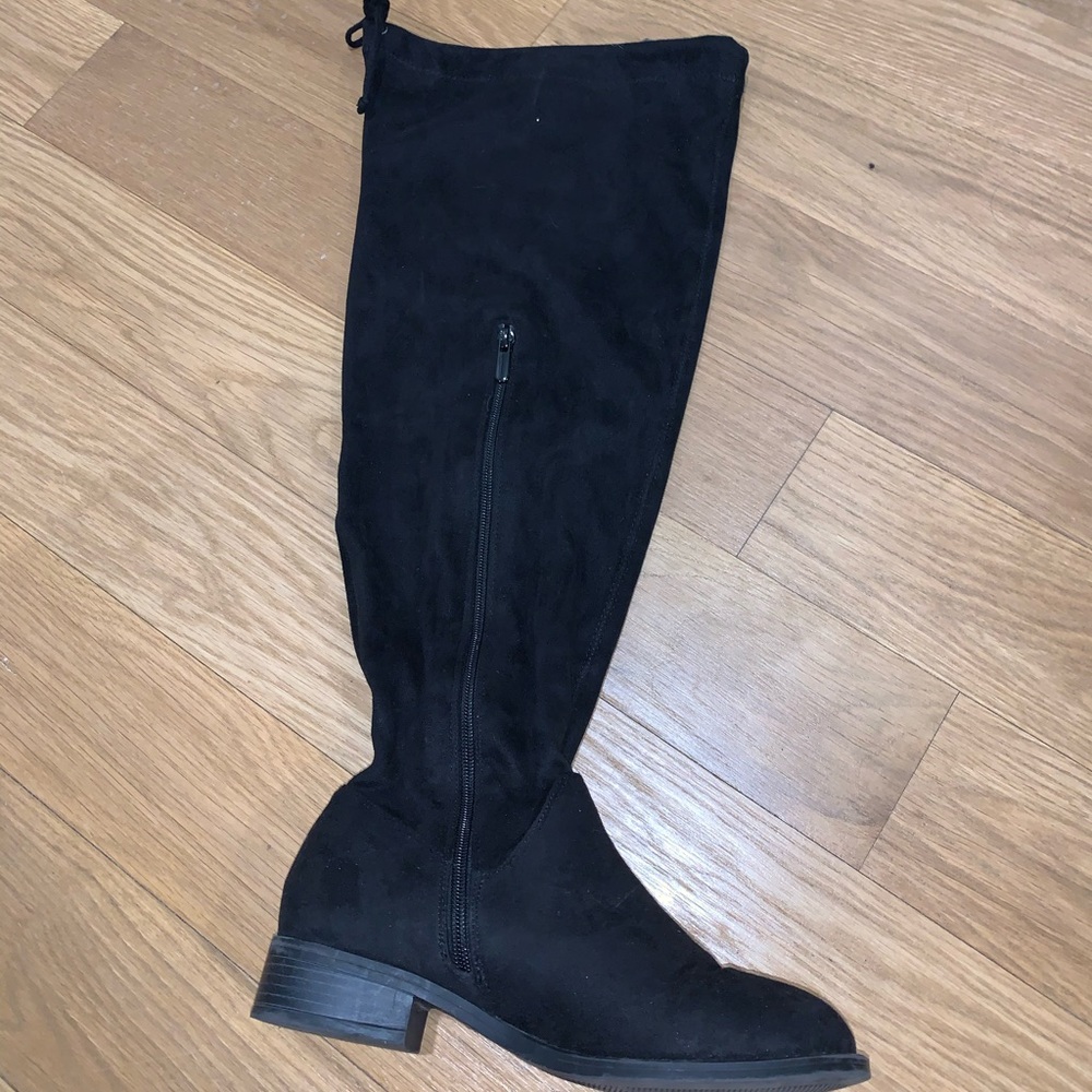 Over the knee wide calf boots